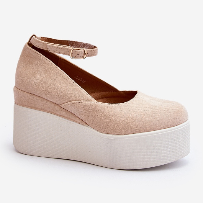 Espadrilles compensées pour femmes Beige clair Malla 1