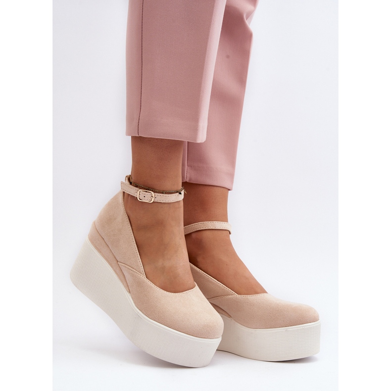 Espadrilles compensées pour femmes Beige clair Malla 2
