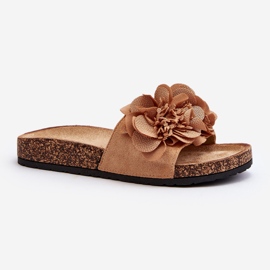 Tongs pour femmes à fleurs, marron Lulania brun 2