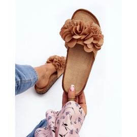Tongs pour femmes à fleurs, marron Lulania brun 1