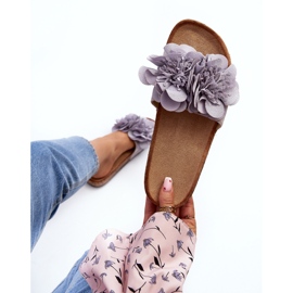 Tongs pour femmes à fleurs, gris Lulania 1 Tongs pour femmes à fleurs, gris Lulania 1