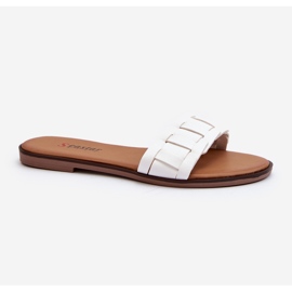 Tongs plates classiques pour femmes blanches Namrita 2