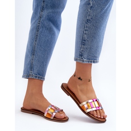 Tongs Plates Classiques Pour Femmes Multicolores Namrita d'or 3