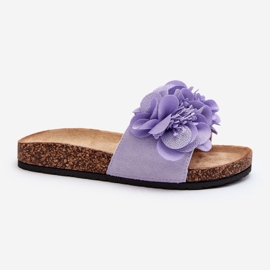 Tongs femme à fleurs violet Lulania 2