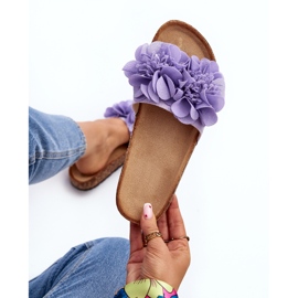 Tongs femme à fleurs violet Lulania 1