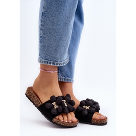 Tongs Pour Femmes Avec Décorations Noir Bunlia 2
