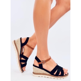 Rosco Sandales espadrilles compensées noires le noir 2