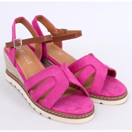 Sandales compensées espadrilles Rosco Fuchsia rose 5