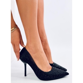 Escarpins femme Paulis Black avec zircons cubiques noir 2