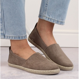 Espadrilles à enfiler en daim pour femme cappuccino Potocki W16009 beige 3
