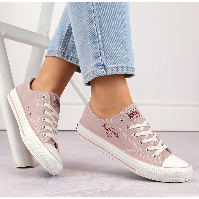 Baskets à lacets femme Big Star NN274239 rose 1