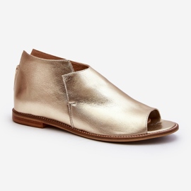 Sandales en cuir pour femmes Laura Messi 2443 Or d'or 1