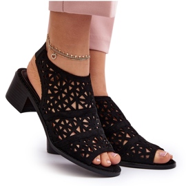 Sandales Ajourées À Talons Hauts Noir Serapina le noir 8
