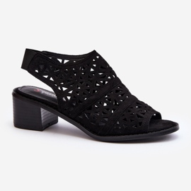 Sandales Ajourées À Talons Hauts Noir Serapina 1