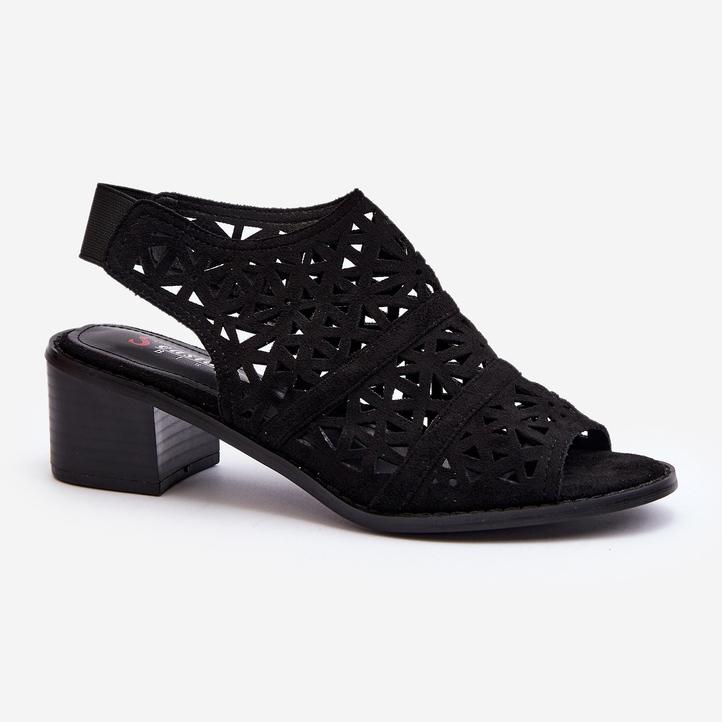 Sandales Ajourées À Talons Hauts Noir Serapina 1