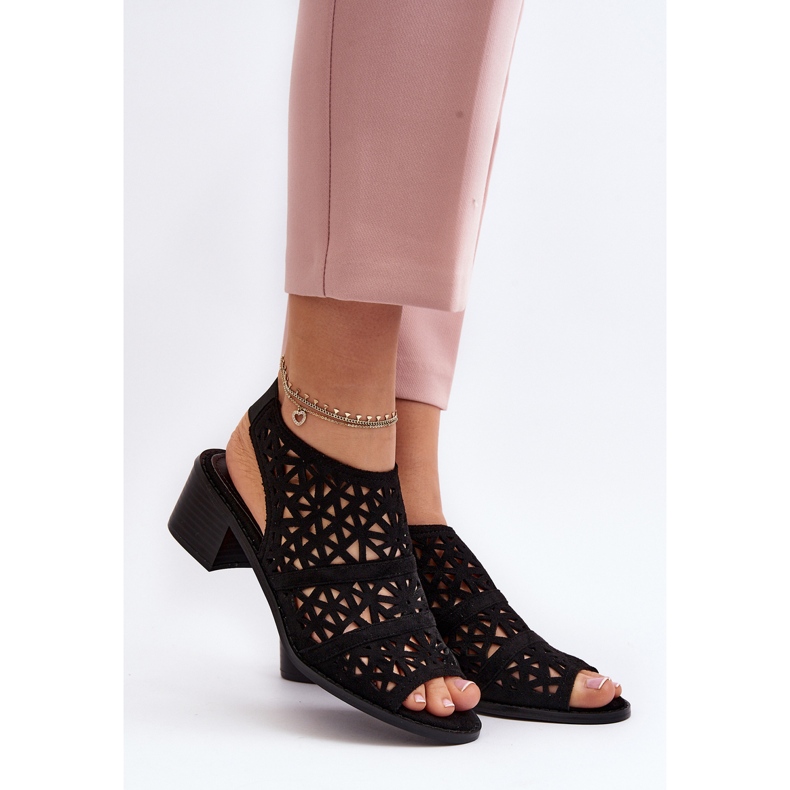 Sandales Ajourées À Talons Hauts Noir Serapina le noir 2