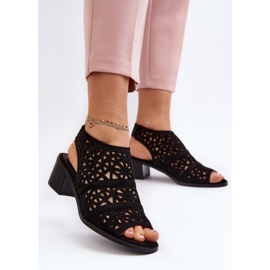 Sandales Ajourées À Talons Hauts Noir Serapina le noir 4