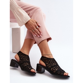 Sandales Ajourées À Talons Hauts Noir Serapina le noir 7