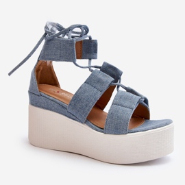 Sandales Denim Femme Nouées Bleu Helavi 1 Sandales Denim Femme Nouées Bleu Helavi 1