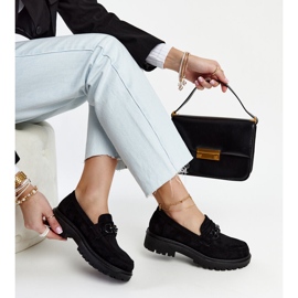Mocassins en daim noir avec boucle Lyle le noir 1