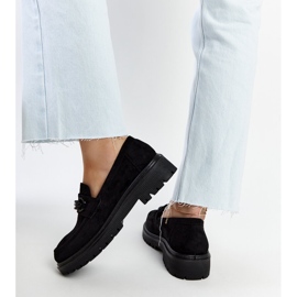Mocassins en daim noir avec boucle Lyle le noir 3