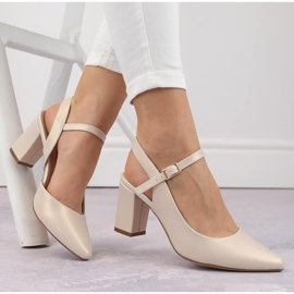Sandales formelles pour femmes à talon haut perle beige Sergio Leone SK446 1