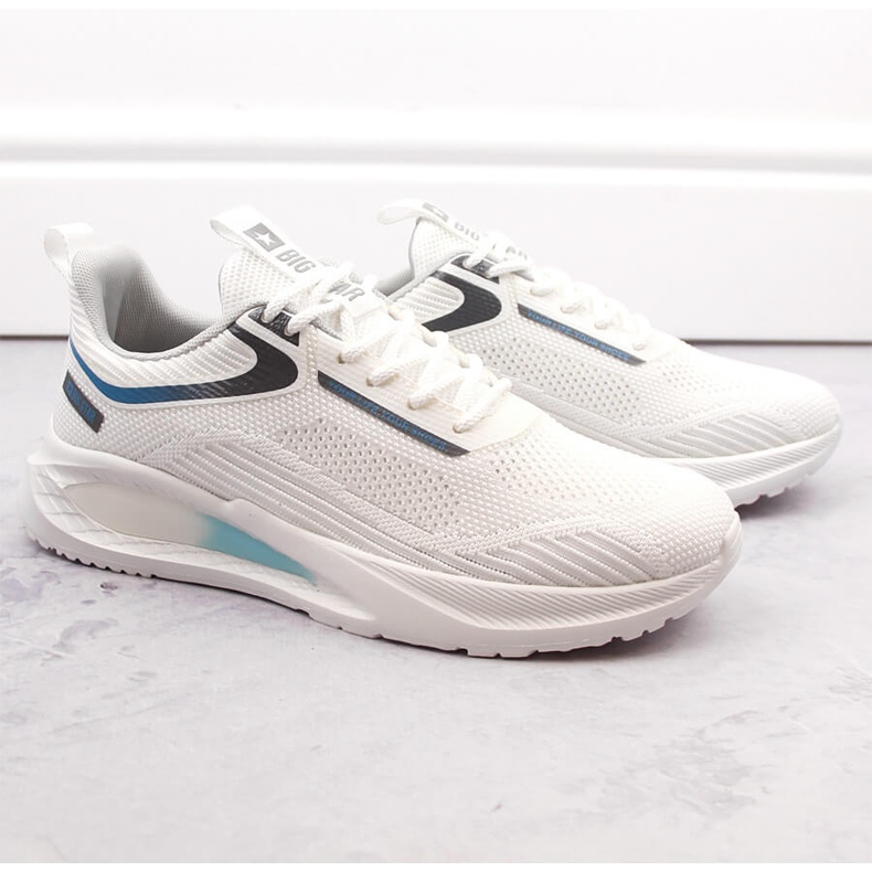 Chaussures de sport à lacets blanches pour hommes Big Star NN174374 1 Chaussures de sport à lacets blanches pour hommes Big Star NN174374 1