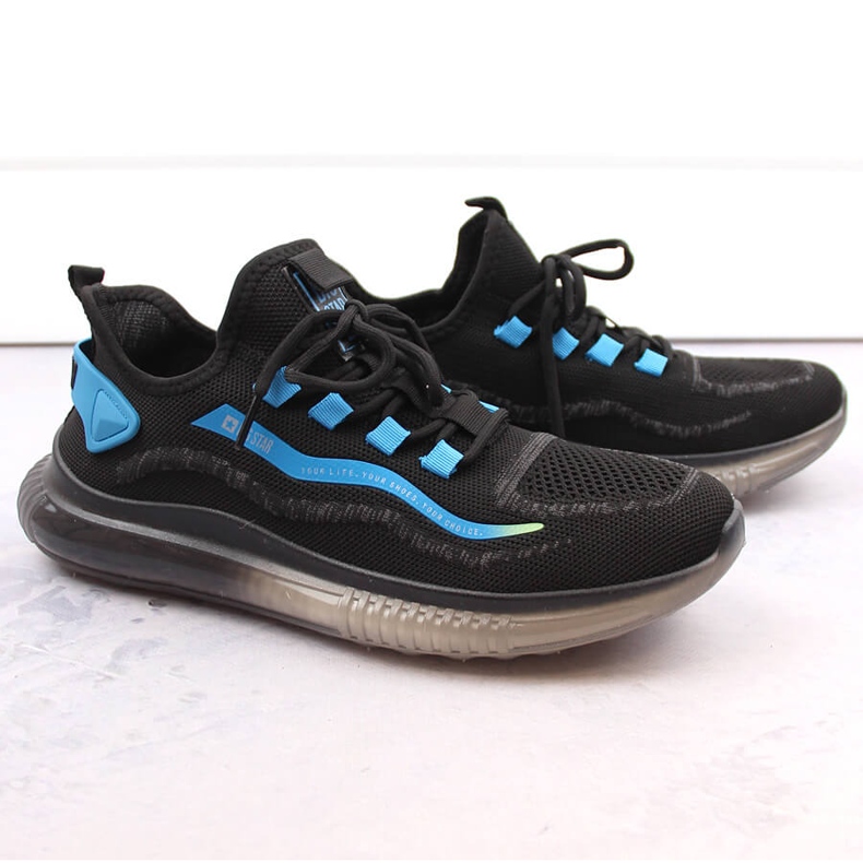 Chaussures de sport à enfiler noires pour hommes Big Star NN174450 1