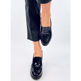 Jeffis Mocassins à talons vernis noirs 1