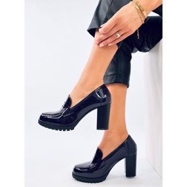 Mocassins à talon vernis Jeffis Dark Blue bleu 2
