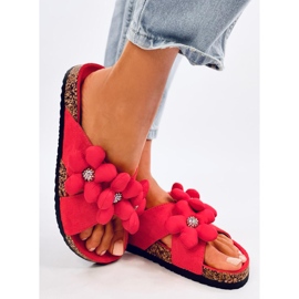 Tongs en liège avec fleurs coussin Charss Orange 2