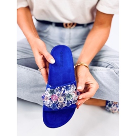 Tongs en liège avec pierres Maliv Blue bleu 4
