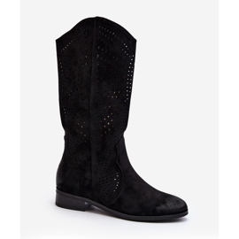 Vinceza Bottines Mi-mollet Ajourées Noir Kleorelia le noir 1
