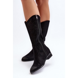 Vinceza Bottines Mi-mollet Ajourées Noir Kleorelia le noir 6