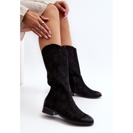 Vinceza Bottines Mi-mollet Ajourées Noir Kleorelia le noir 8