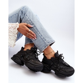 Baskets à semelle épaisse pour femme, noir Windamella le noir 1