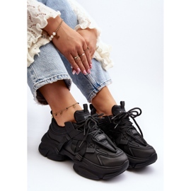 Baskets à semelle épaisse pour femme, noir Windamella le noir 2