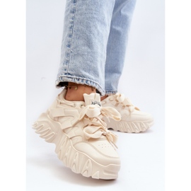 Baskets femme beiges sur semelle épaisse Ellerai 2