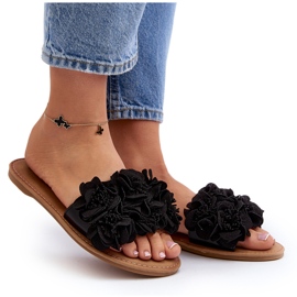 Tongs à fleurs pour femmes noires Eelfan le noir 10