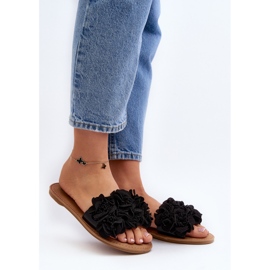 Tongs à fleurs pour femmes noires Eelfan le noir 3