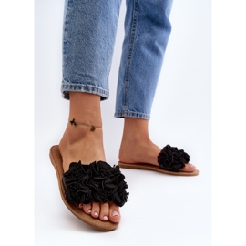Tongs à fleurs pour femmes noires Eelfan le noir 4