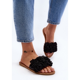 Tongs à fleurs pour femmes noires Eelfan le noir 5