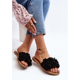Tongs à fleurs pour femmes noires Eelfan le noir 7