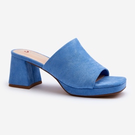 Tongs bleues à talons hauts pour femmes, Bralya 1