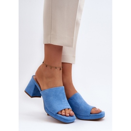 Tongs bleues à talons hauts pour femmes, Bralya 2