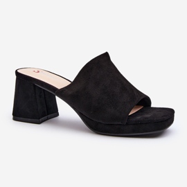 Tongs noires à talons hauts pour femmes Bralya 2
