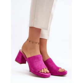 Tongs à talons hauts pour femmes Fuchsia Bralya rose 2