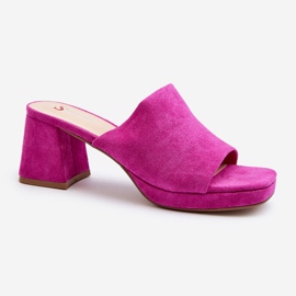 Tongs à talons hauts pour femmes Fuchsia Bralya rose 1