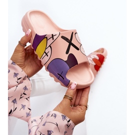 Tongs en caoutchouc à imprimé monstres roses 4