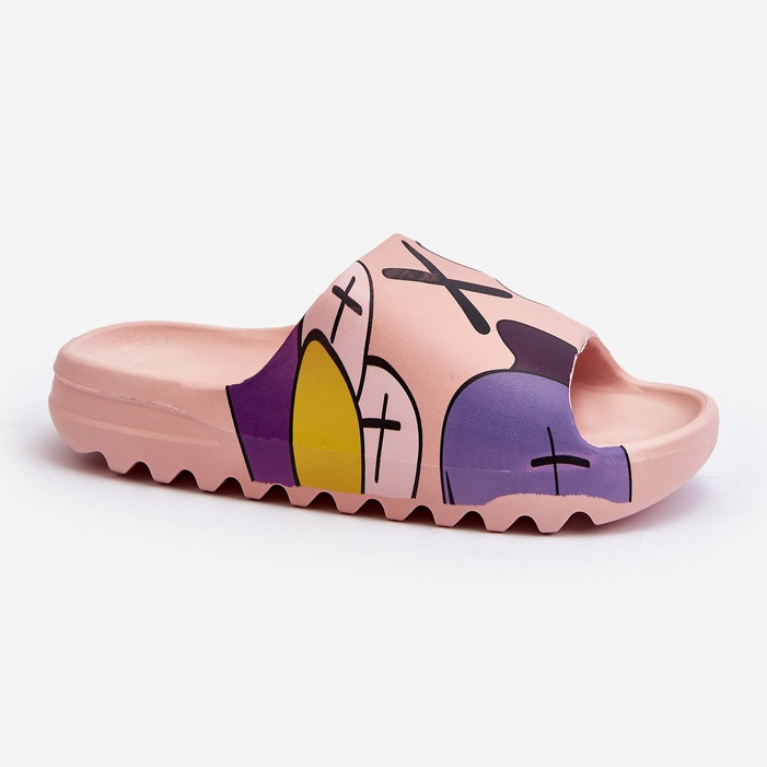 Tongs en caoutchouc à imprimé monstres roses 1